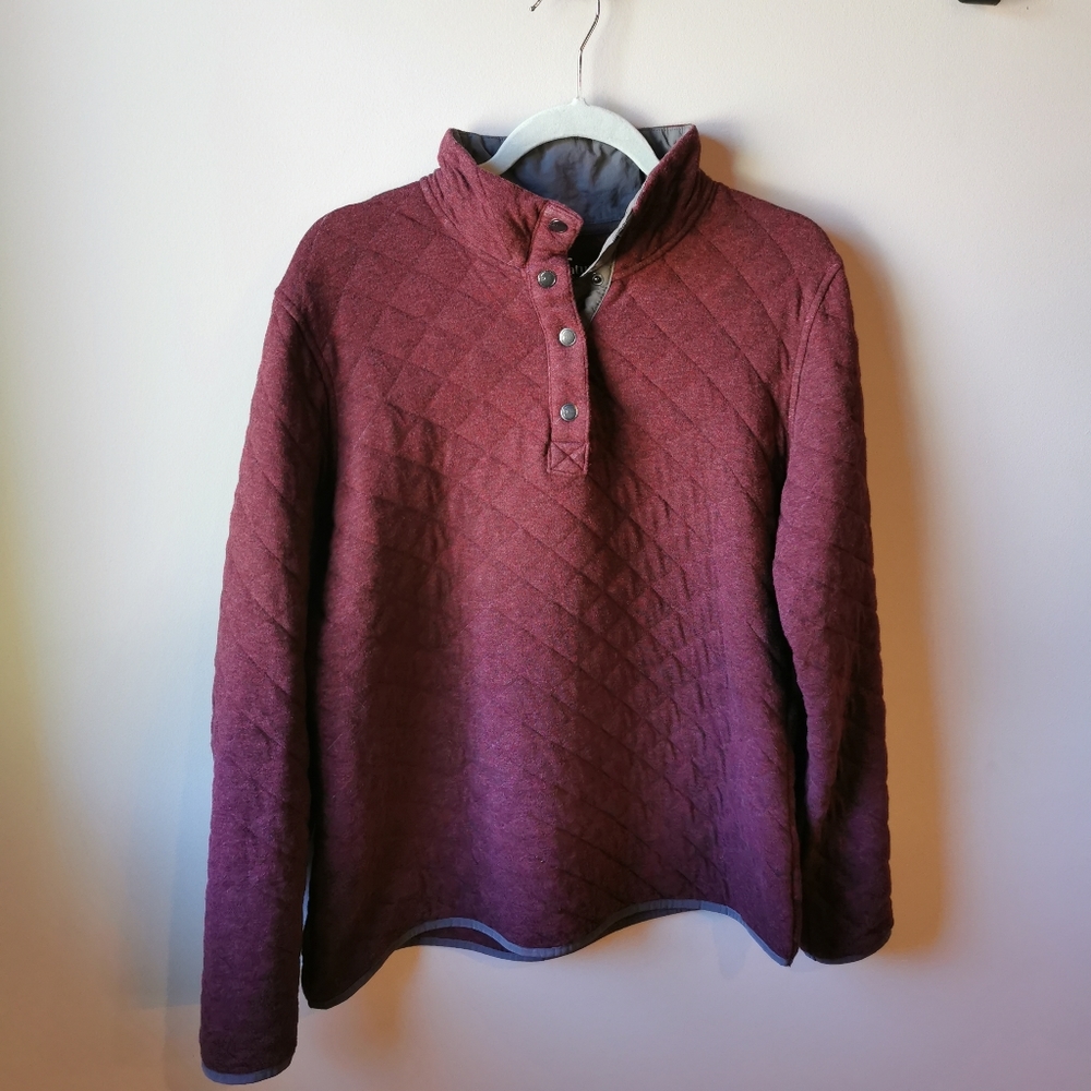Quarter snap pullover quilted sweater
